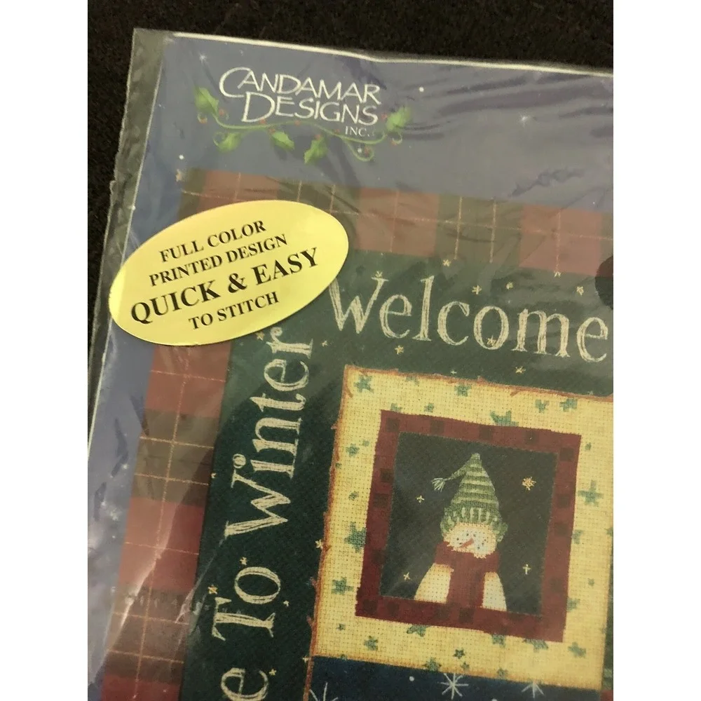 Candamar Design Embellished Cross‎ Stitch Welcome To Winter Kit New 2002